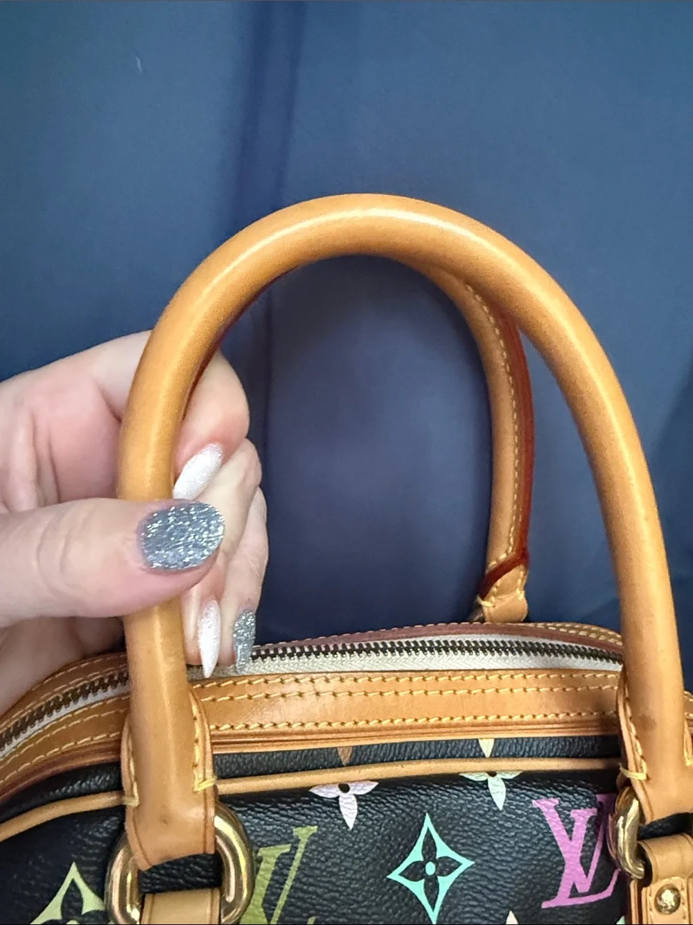 Louis Vuitton Black Murakami Multicolor Monogram Satchel Priscilla